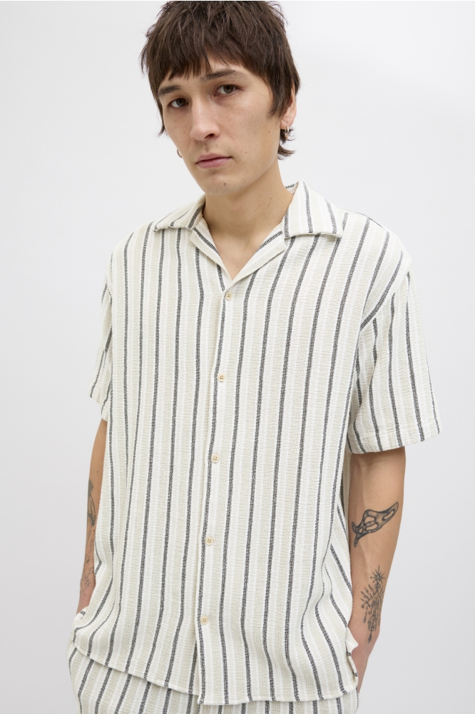 JORCOBA STRIPE RESORT SHIRT SS SN 12271060 Celadon Tint